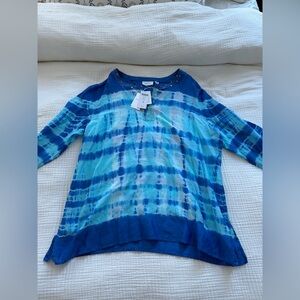 NWT! Chico's - Tie Die Silk Blend Beaded Blouse - 3